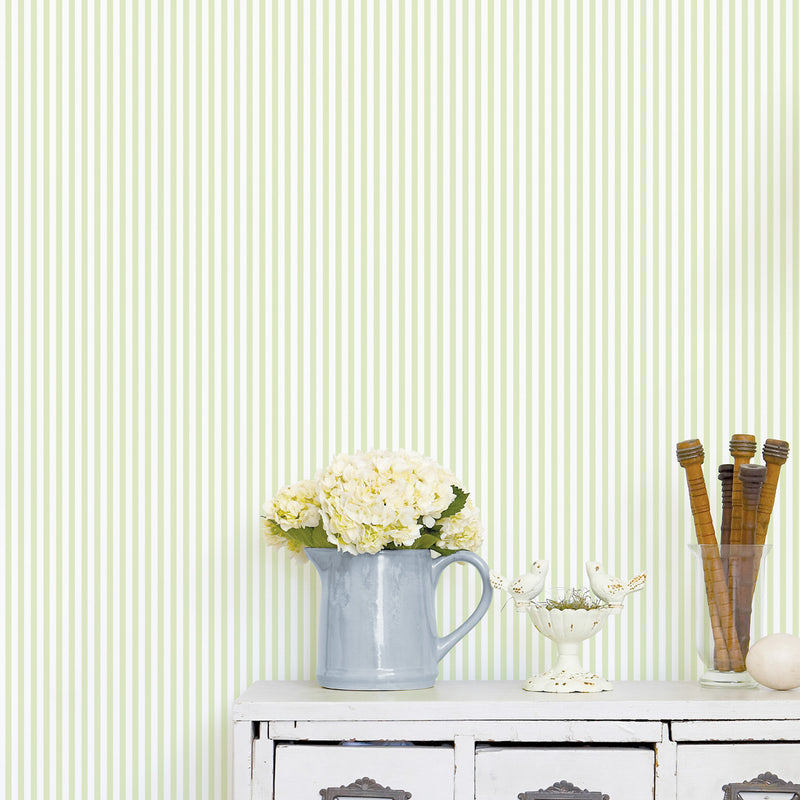 media image for Striped Green Wallpaper from the Miniatures 2 Collection by Galerie Wallcoverings 263