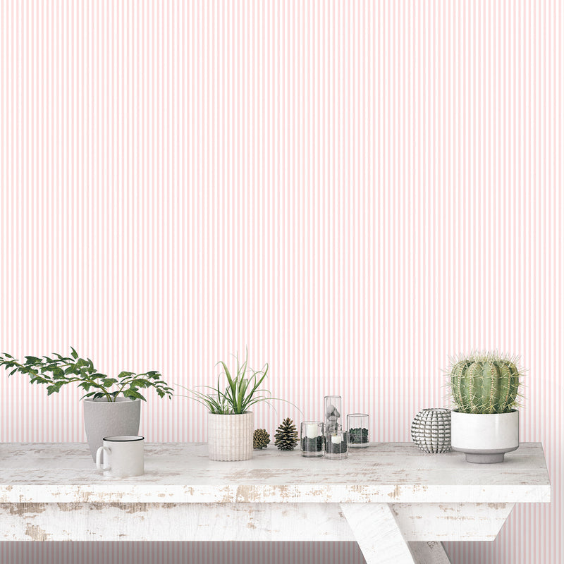 media image for Striped Pink/White Wallpaper from the Miniatures 2 Collection by Galerie Wallcoverings 220