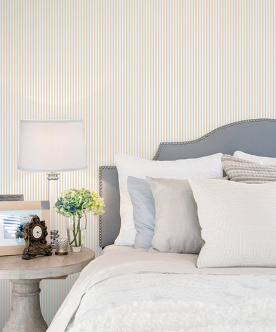 product image for Striped Beige/White Wallpaper from the Miniatures 2 Collection by Galerie Wallcoverings 70