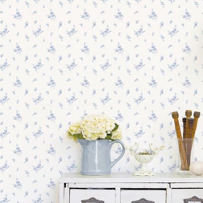product image for Tiny Roses Blue Wallpaper from the Miniatures 2 Collection by Galerie Wallcoverings 67