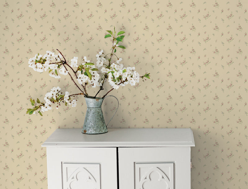 media image for Tiny Roses Pink Wallpaper from the Miniatures 2 Collection by Galerie Wallcoverings 213