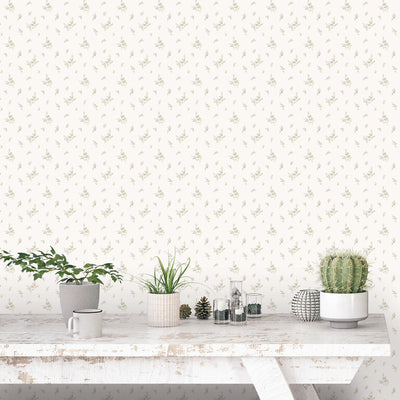 product image for Tiny Roses Lilac/Green Wallpaper from the Miniatures 2 Collection by Galerie Wallcoverings 40