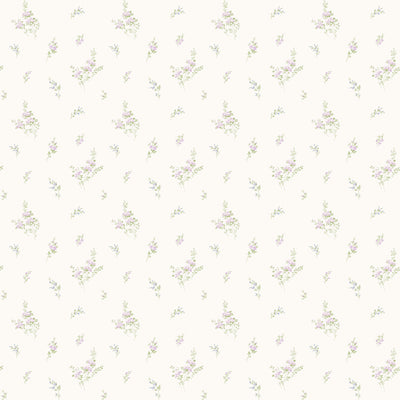 product image of Tiny Roses Lilac/Green Wallpaper from the Miniatures 2 Collection by Galerie Wallcoverings 522