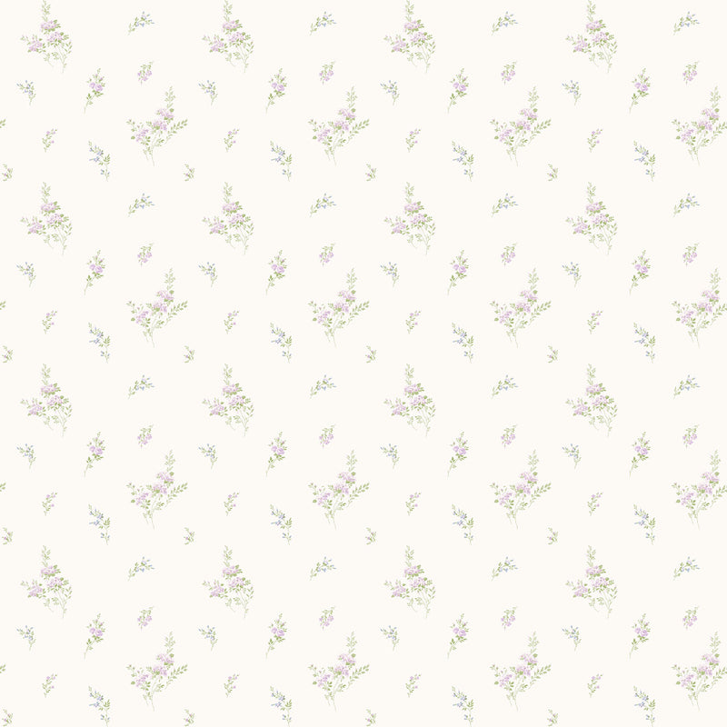 media image for Tiny Roses Lilac/Green Wallpaper from the Miniatures 2 Collection by Galerie Wallcoverings 286