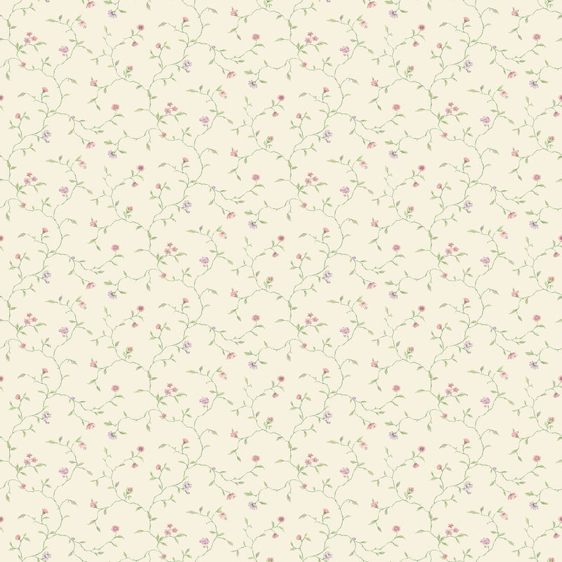 media image for sample floral vines lilac pink wallpaper from the miniatures 2 collection by galerie wallcoverings 1 278