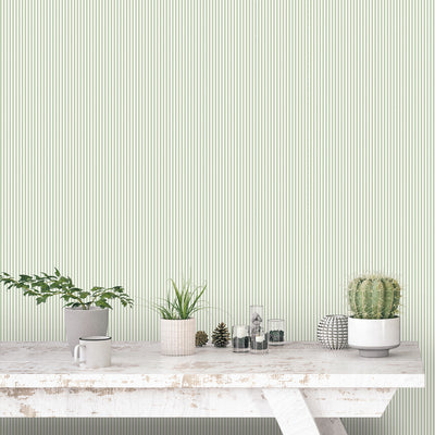 product image for Striped Green/White Wallpaper from the Miniatures 2 Collection by Galerie Wallcoverings 43
