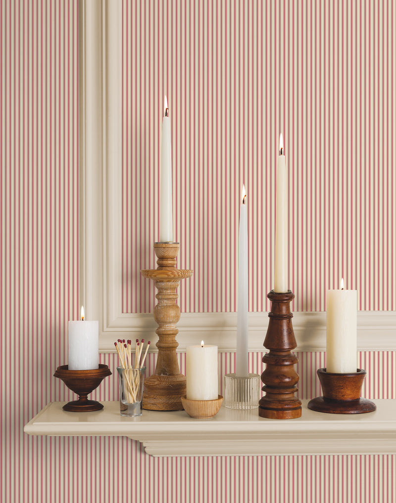 media image for Striped Red Wallpaper from the Miniatures 2 Collection by Galerie Wallcoverings 222