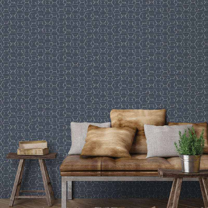 media image for Hextex Blue Wallpaper from the Atmosphere Collection by Galerie Wallcoverings 234