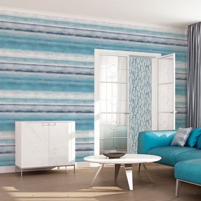 product image for Skye Stripe Turquoise Wallpaper from the Atmosphere Collection by Galerie Wallcoverings 50