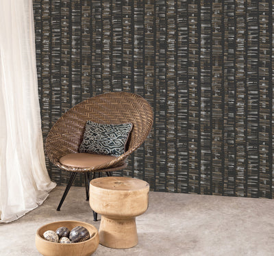 product image for Aztec Wallpaper in Black, Grey, Tan from the Bazaar Collection by Galerie Wallcoverings 36