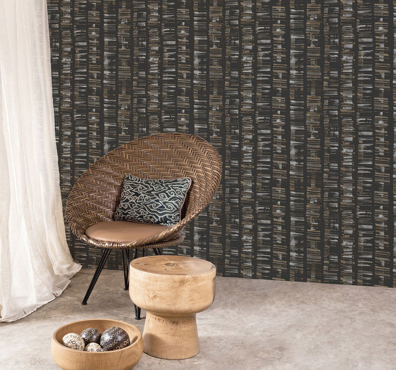 media image for Aztec Wallpaper in Black, Grey, Tan from the Bazaar Collection by Galerie Wallcoverings 270