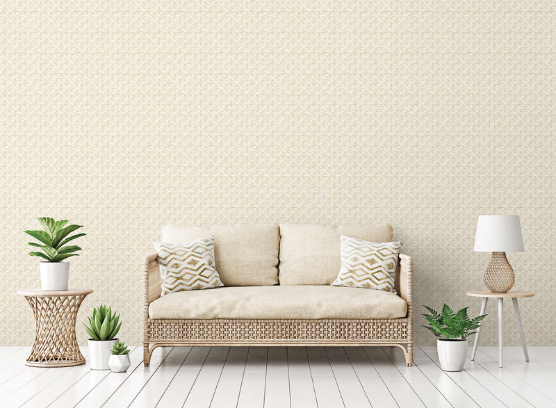 media image for Block Print Wallpaper in Beige from the Bazaar Collection by Galerie Wallcoverings 254
