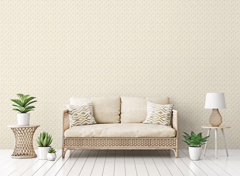 media image for Block Print Wallpaper in Beige from the Bazaar Collection by Galerie Wallcoverings 280