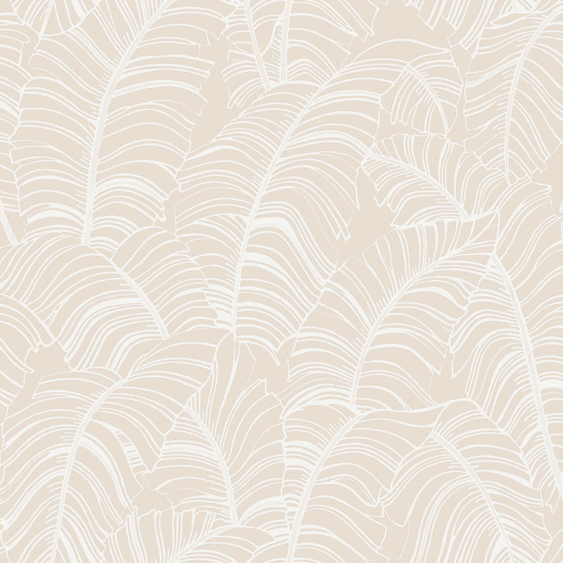 media image for sample broadleaf wallpaper in neutral taupe from the bazaar collection by galerie wallcoverings 1 284