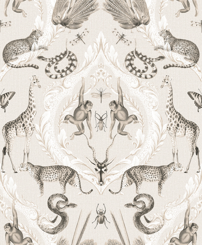 media image for Menagerie Wallpaper in Beige, Black from the Bazaar Collection by Galerie Wallcoverings 220