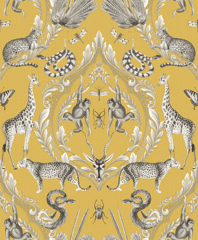 product image for Menagerie Wallpaper in Yellow from the Bazaar Collection by Galerie Wallcoverings 69