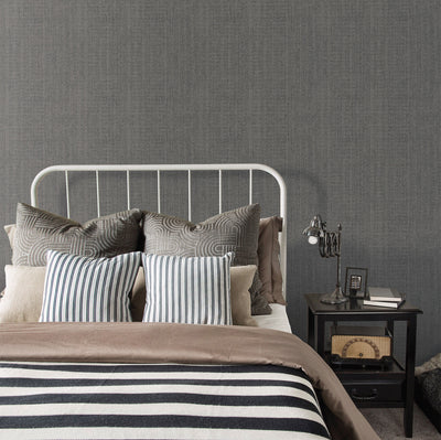 product image for Moss Stripe Wallpaper in Charcoal from the Bazaar Collection by Galerie Wallcoverings 28