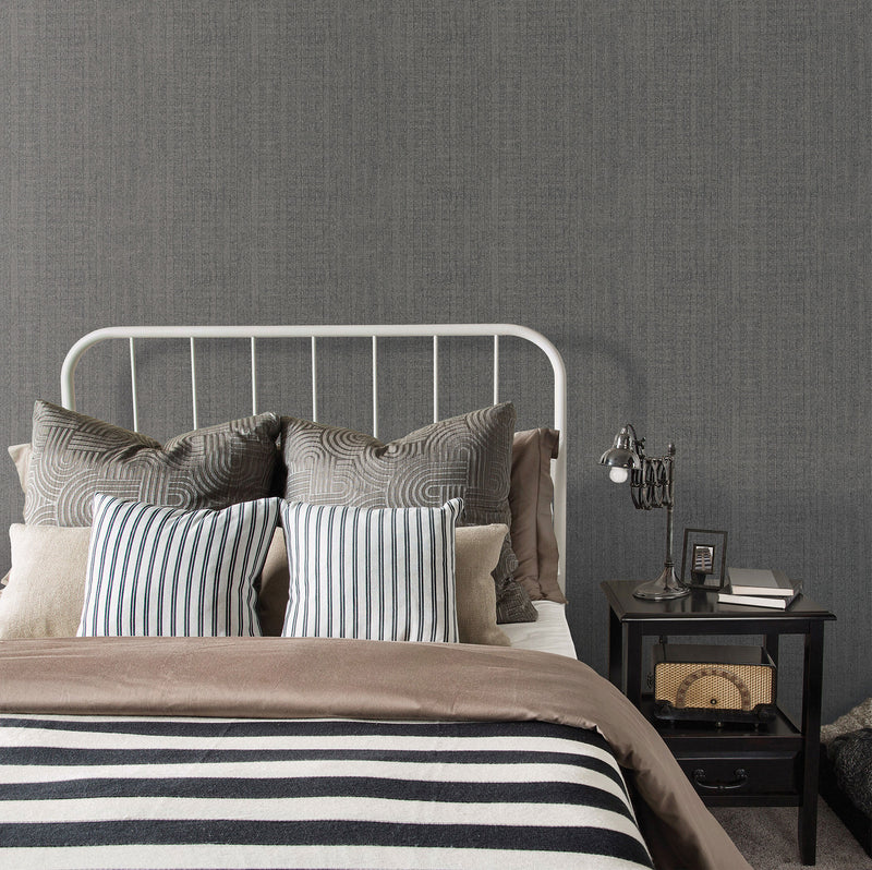 media image for Moss Stripe Wallpaper in Charcoal from the Bazaar Collection by Galerie Wallcoverings 245