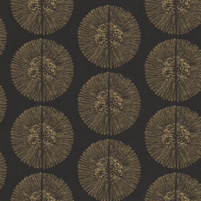 product image of Soleil Wallpaper in Black, Metallic Gold from the Bazaar Collection by Galerie Wallcoverings 532