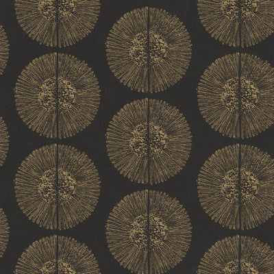 product image of Soleil Wallpaper in Black, Metallic Gold from the Bazaar Collection by Galerie Wallcoverings 532