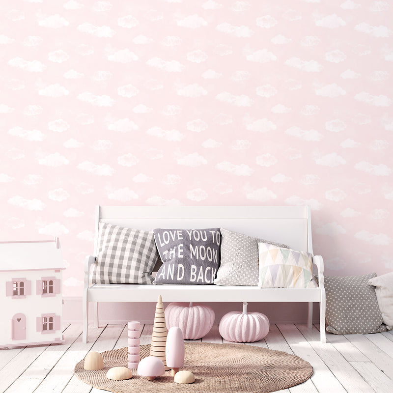 media image for Cloud Pink Wallpaper from the Tiny Tots 2 Collection by Galerie Wallcoverings 248