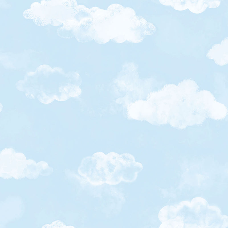 media image for Cloud Sky Blue Wallpaper from the Tiny Tots 2 Collection by Galerie Wallcoverings 214