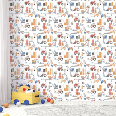 product image for Construction Red/Blue Wallpaper from the Tiny Tots 2 Collection by Galerie Wallcoverings 60