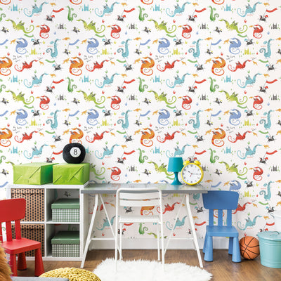 product image for Dragons Bright Wallpaper from the Tiny Tots 2 Collection by Galerie Wallcoverings 9