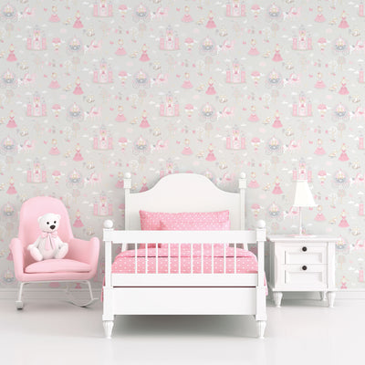 product image for Fairytale Grey/Pink Wallpaper from the Tiny Tots 2 Collection by Galerie Wallcoverings 95
