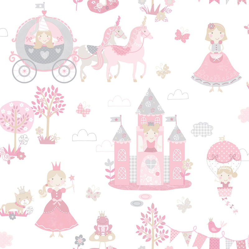 media image for Fairytale Pink/Grey Wallpaper from the Tiny Tots 2 Collection by Galerie Wallcoverings 261