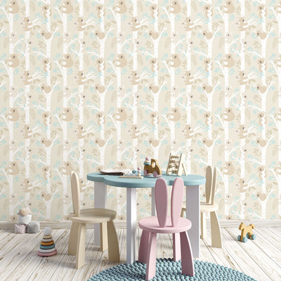 product image for Koalas Turquoise/Glitter Wallpaper from the Tiny Tots 2 Collection by Galerie Wallcoverings 40