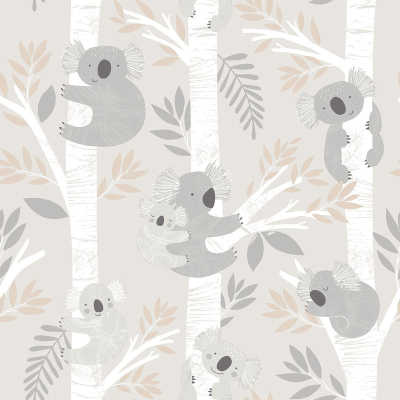 media image for Koalas Greige/Glitter Wallpaper from the Tiny Tots 2 Collection by Galerie Wallcoverings 284