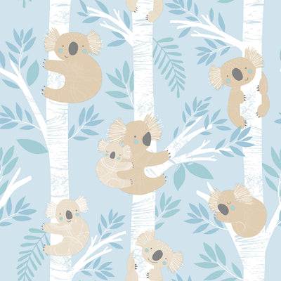 product image of Koalas Light Blue/Glitter Wallpaper from the Tiny Tots 2 Collection by Galerie Wallcoverings 552