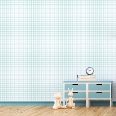 product image for Plaid Turquoise Wallpaper from the Tiny Tots 2 Collection by Galerie Wallcoverings 65
