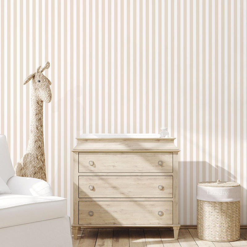 media image for Regency Stripe Beige Wallpaper from the Tiny Tots 2 Collection by Galerie Wallcoverings 281