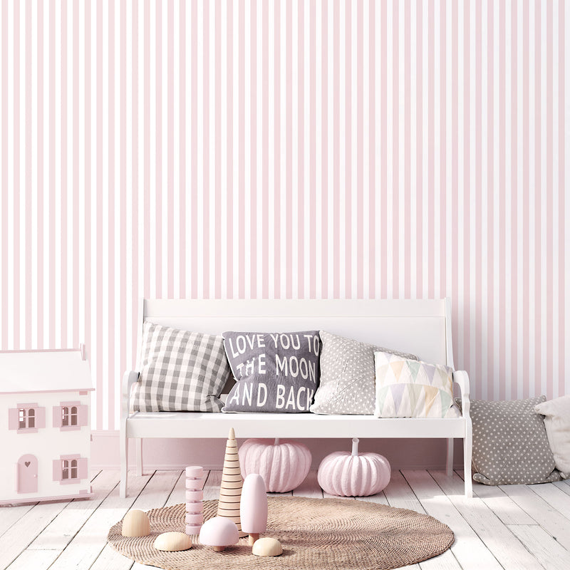 media image for Regency Stripe Pink Wallpaper from the Tiny Tots 2 Collection by Galerie Wallcoverings 223