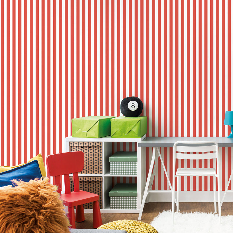 media image for Regency Stripe Red Wallpaper from the Tiny Tots 2 Collection by Galerie Wallcoverings 223