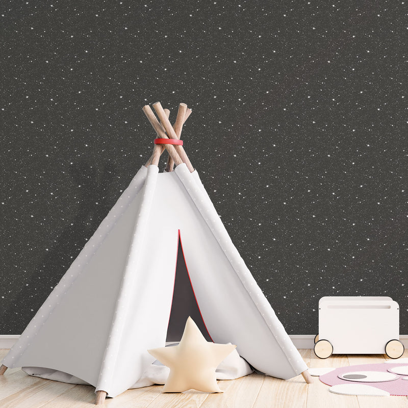 Shop Space Sidewall Black/Glitter Wallpaper from the Tiny Tots 2 ...