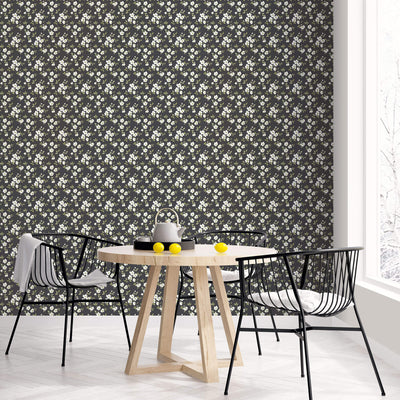 product image for Anemone Mini Black Wallpaper from the Secret Garden Collection by Galerie Wallcoverings 43