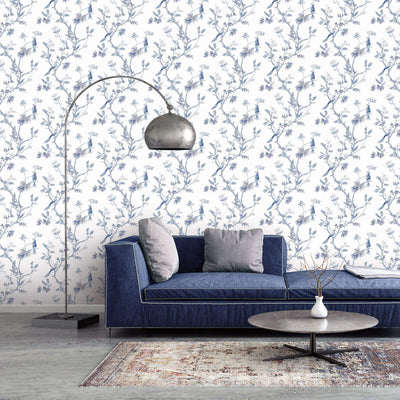 product image for Classic Bird Trail Blue Wallpaper from the Secret Garden Collection by Galerie Wallcoverings 13