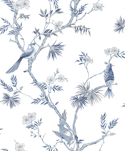 product image of Classic Bird Trail Blue Wallpaper from the Secret Garden Collection by Galerie Wallcoverings 51