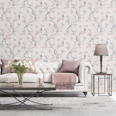 product image for Classic Bird Trail Grey Wallpaper from the Secret Garden Collection by Galerie Wallcoverings 96