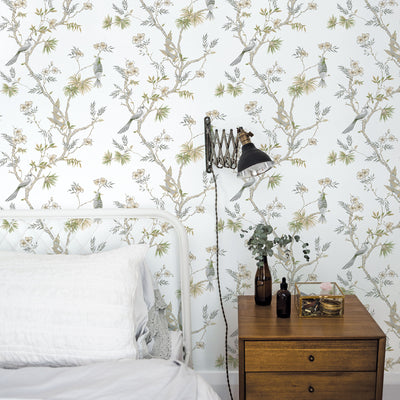 product image for Classic Bird Trail White Wallpaper from the Secret Garden Collection by Galerie Wallcoverings 73