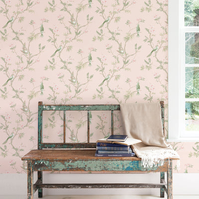 product image for Classic Bird Trail Pink Wallpaper from the Secret Garden Collection by Galerie Wallcoverings 64