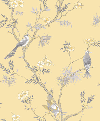 product image of Classic Bird Trail Yellow Wallpaper from the Secret Garden Collection by Galerie Wallcoverings 590