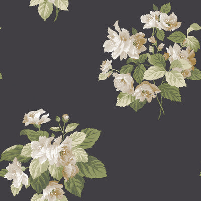 product image of sample classic bouquet black wallpaper from the secret garden collection by galerie wallcoverings 1 513
