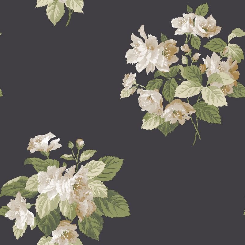 media image for sample classic bouquet black wallpaper from the secret garden collection by galerie wallcoverings 1 266