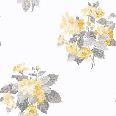 product image of sample classic bouquet yellow wallpaper from the secret garden collection by galerie wallcoverings 1 598