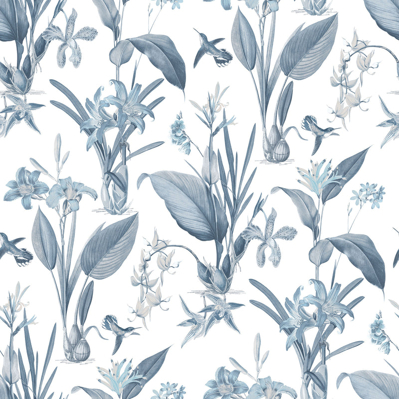 media image for Cottage Botanical Blue Wallpaper from the Secret Garden Collection by Galerie Wallcoverings 248