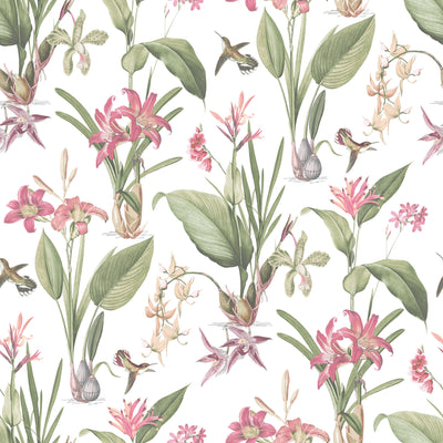 product image of sample cottage botanical pink wallpaper from the secret garden collection by galerie wallcoverings 1 582